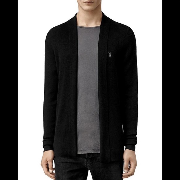 All Saints Other - AllSaints Black Mode Merino Open Cardigan